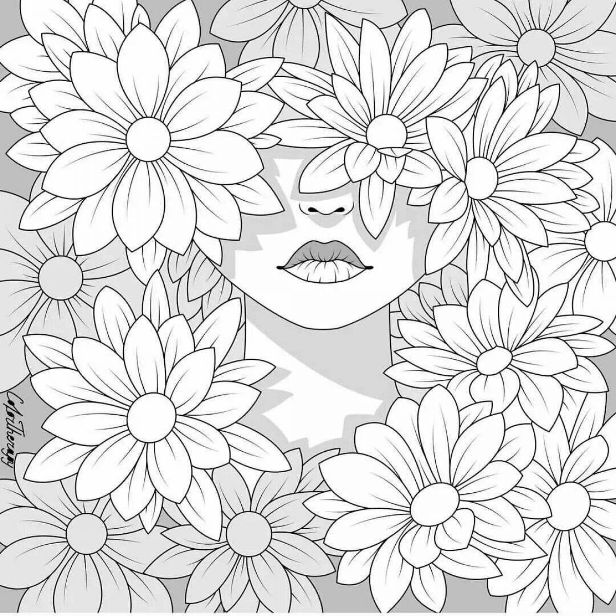 Calming wildberry anti-stress coloring page