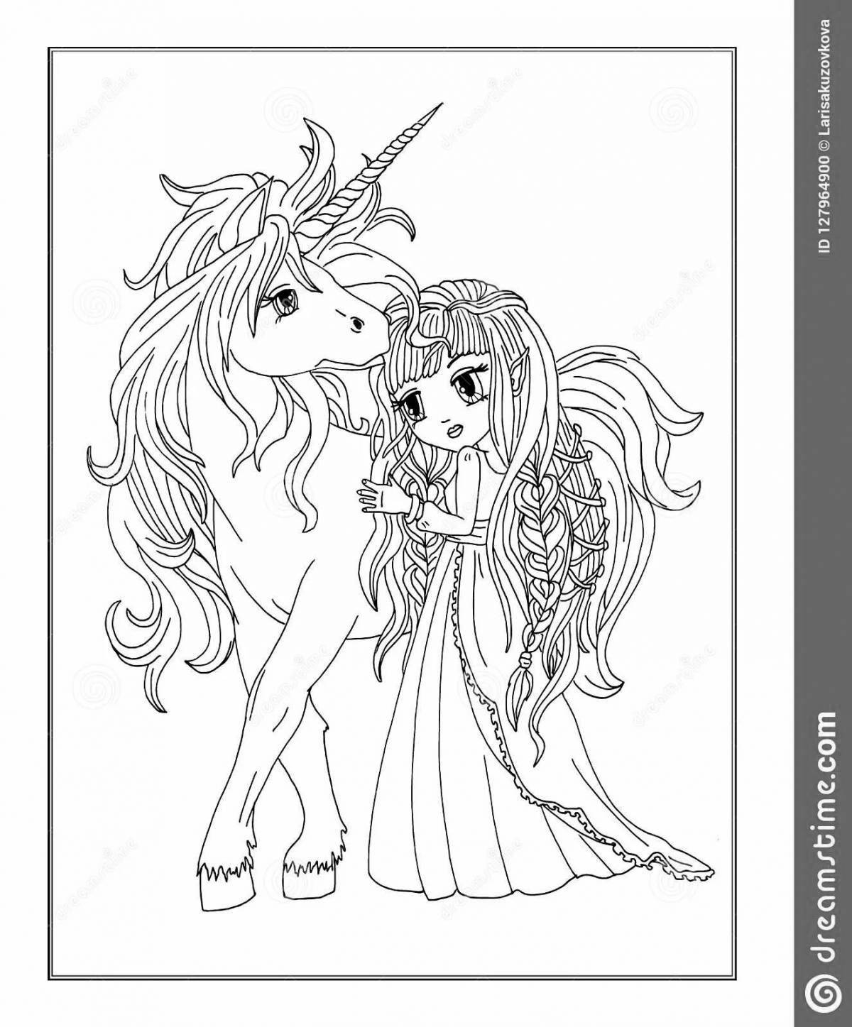 Enchantimals unicorn fairy coloring page