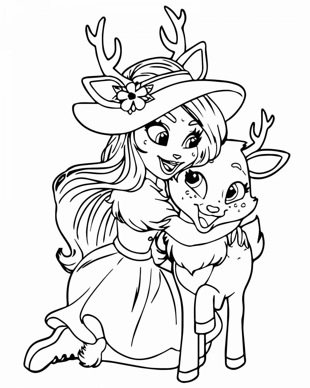Lovely enchantimals unicorn coloring page