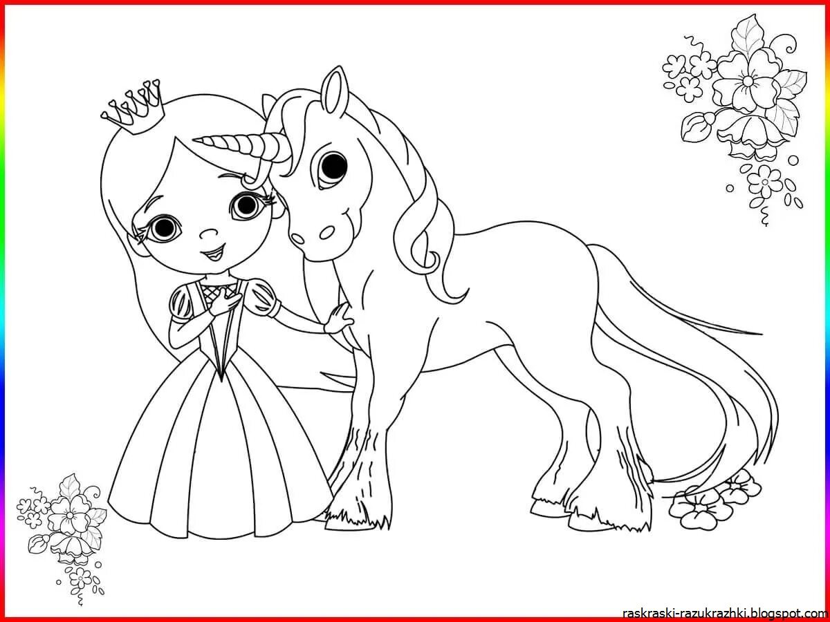 Flawless enchantimals unicorn coloring page