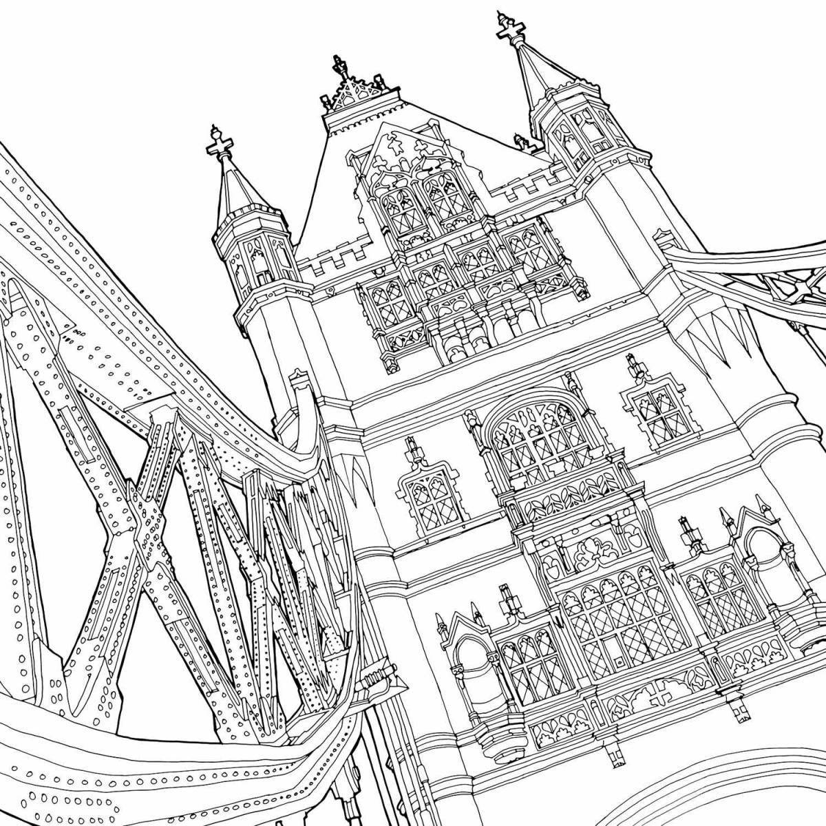 Radiant coloring page amazing buildings