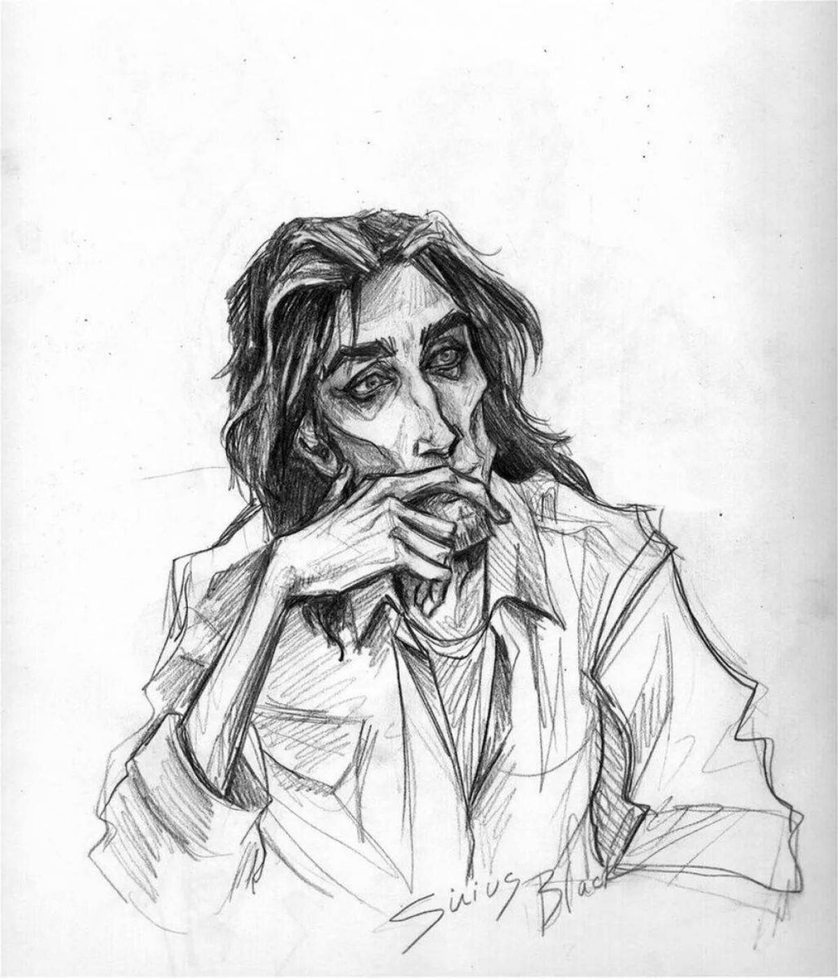 Блестяще окрашенный sirius black coloring page