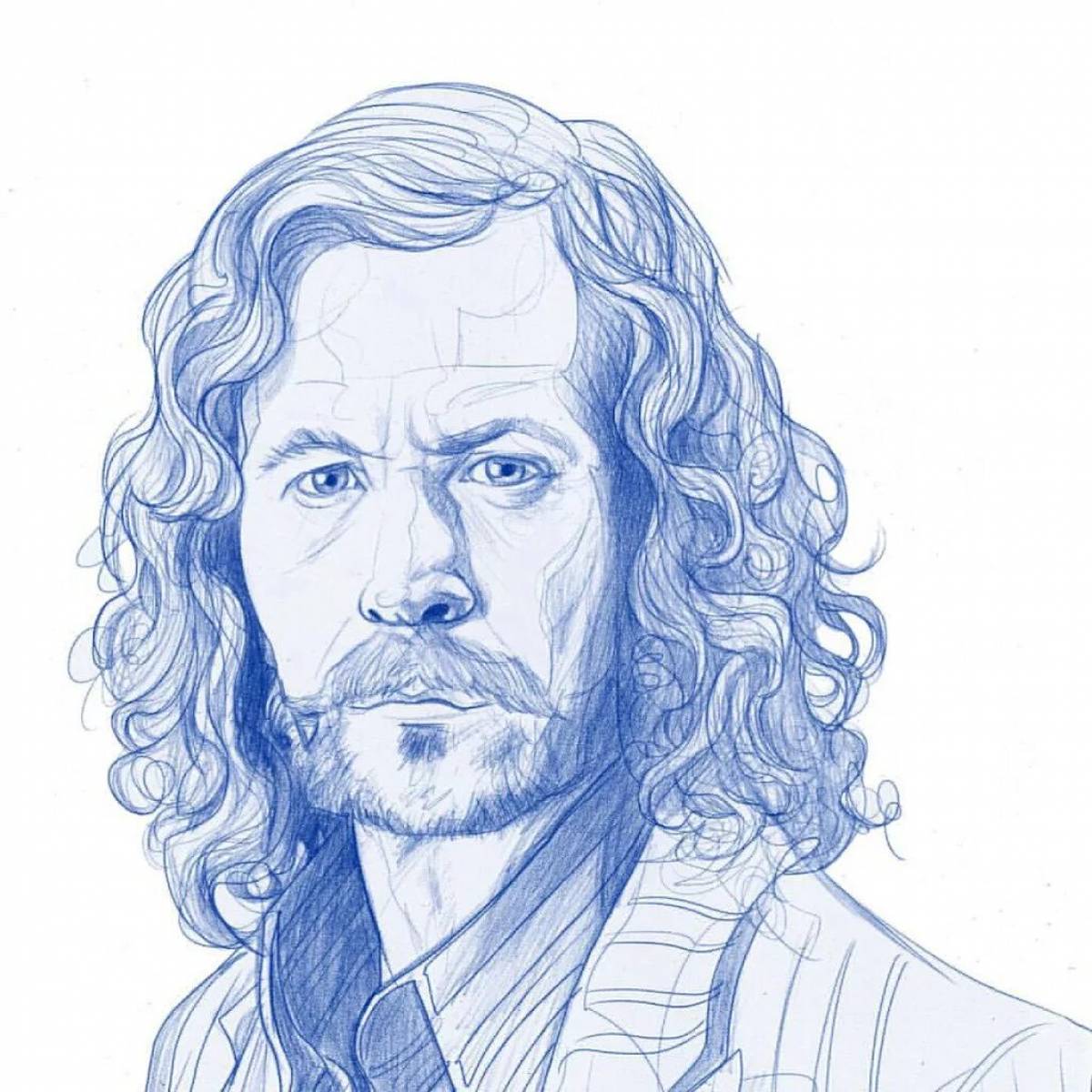 Brightly shaded sirius black coloring page