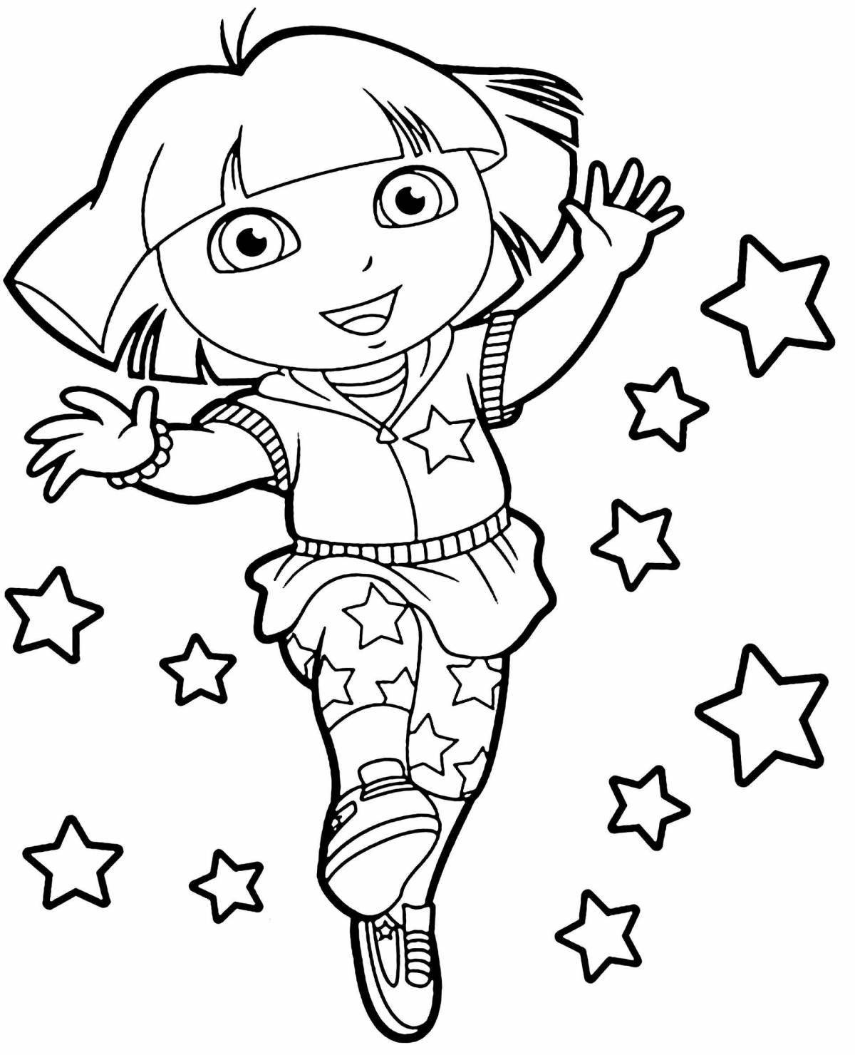 Colorful Dora Singer Coloring Page