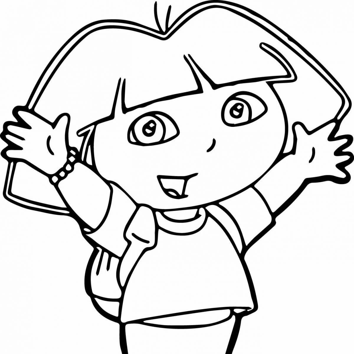 Glowing Dora Singer coloring book