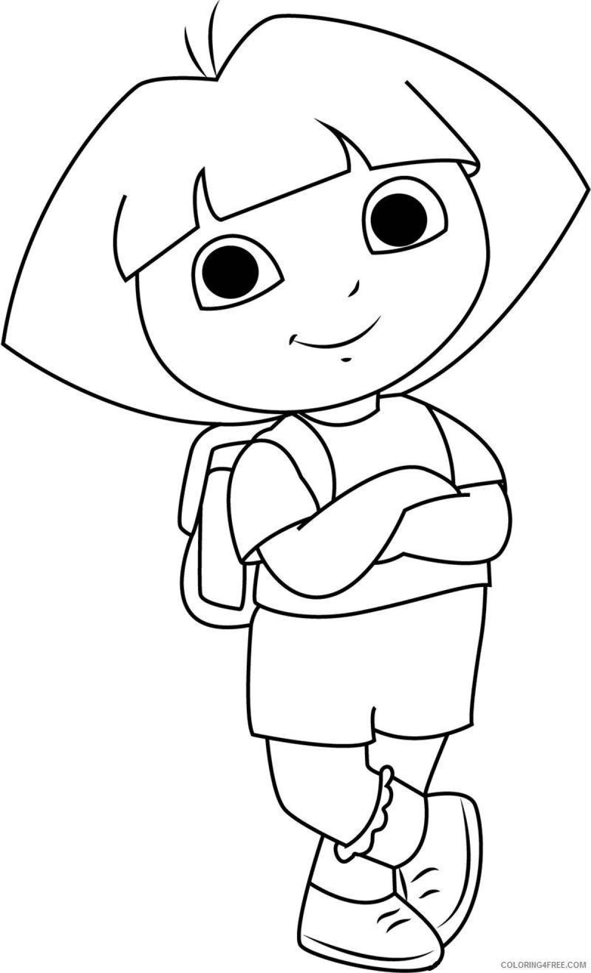 Coloring page holiday dora the singer
