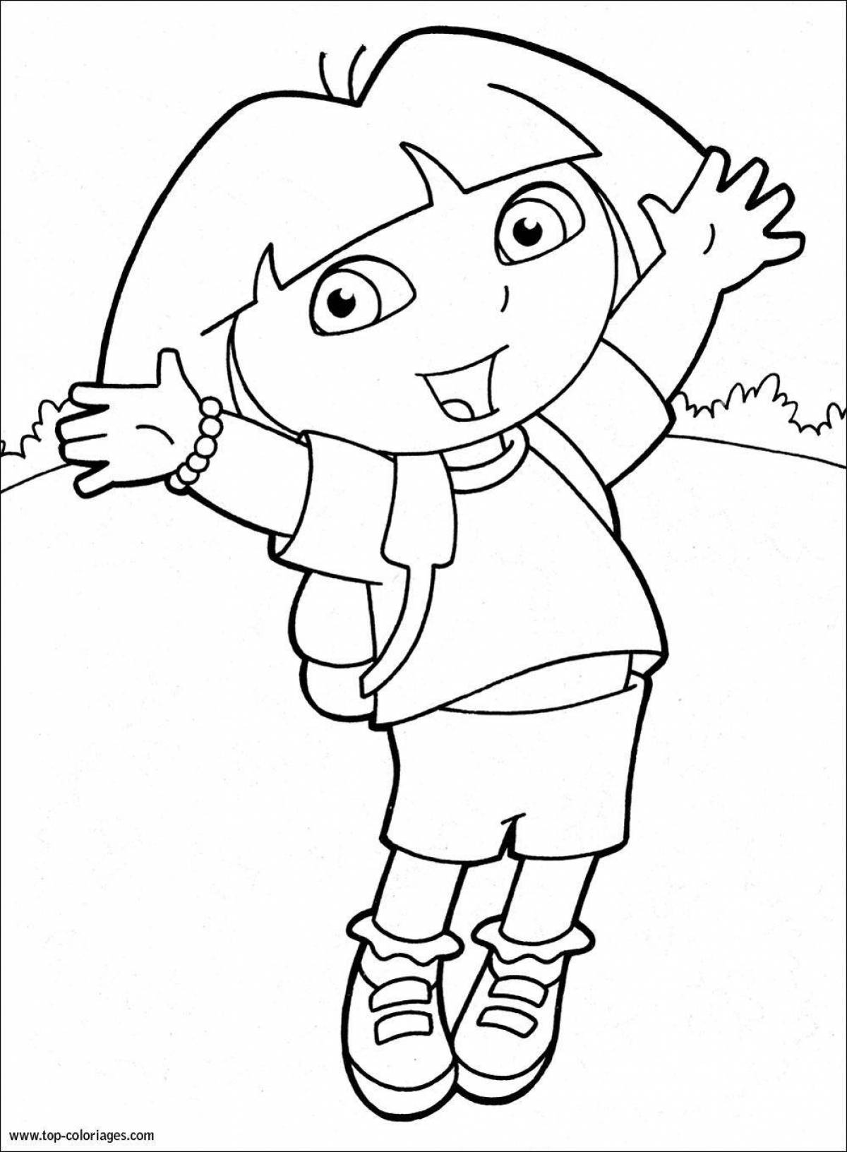 Coloring page jubilant dora singer