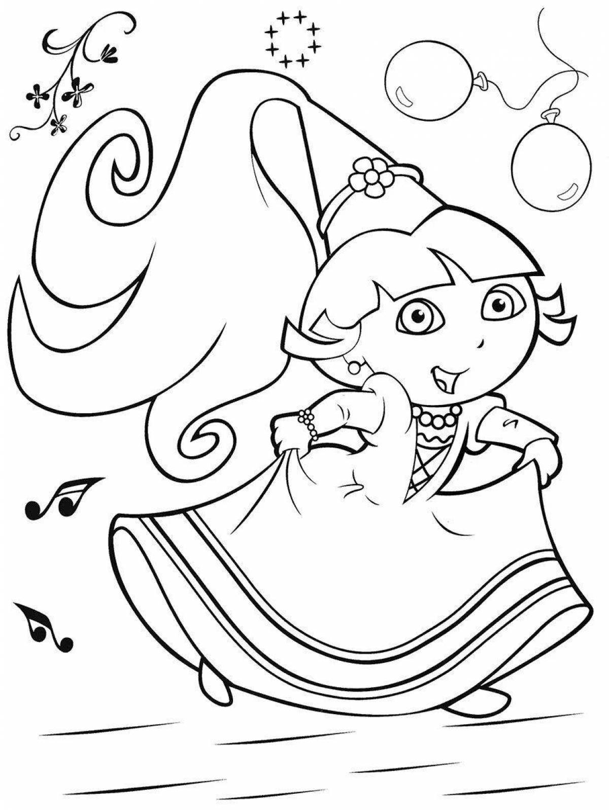 Joyful dora singer coloring book