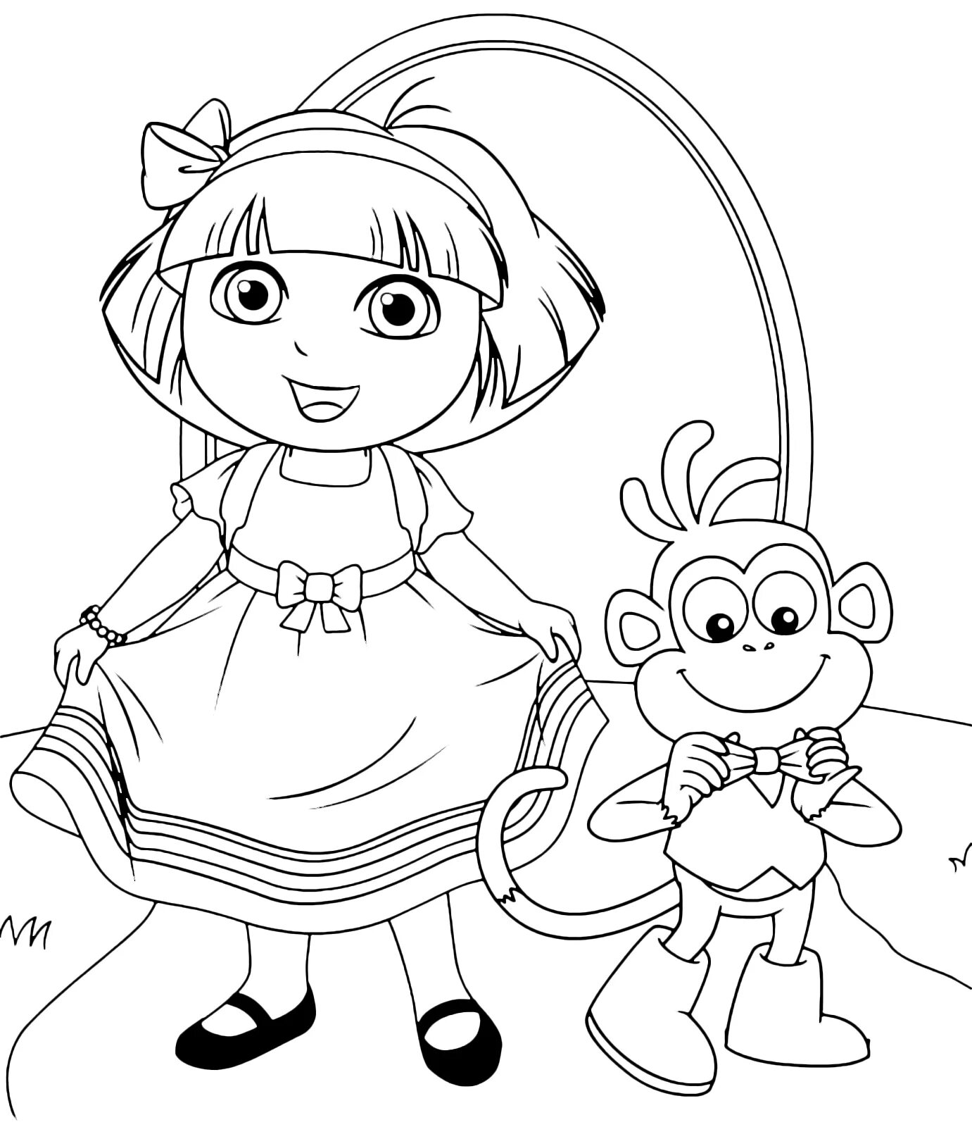 Coloring book shiny dora singer