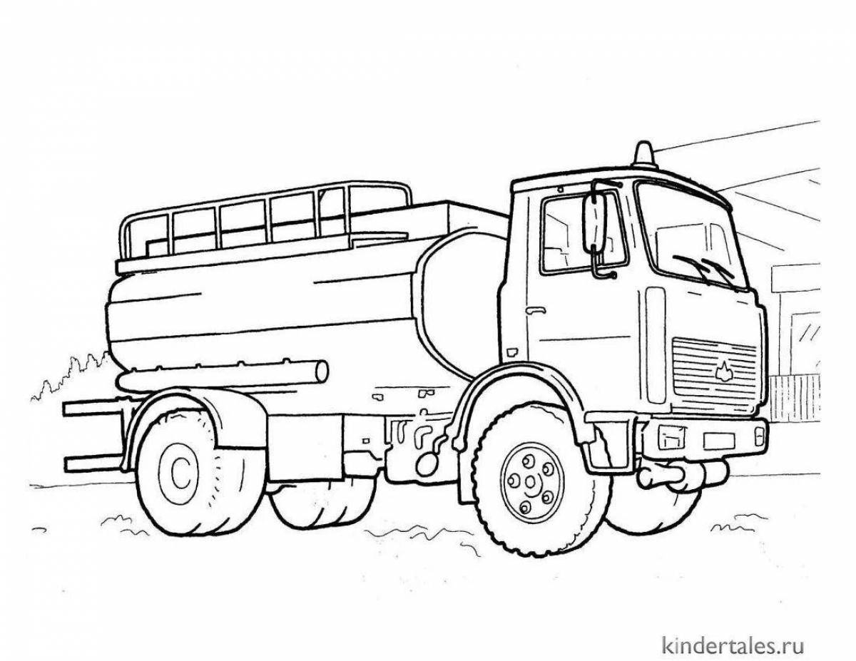 Colorful sewer car coloring page