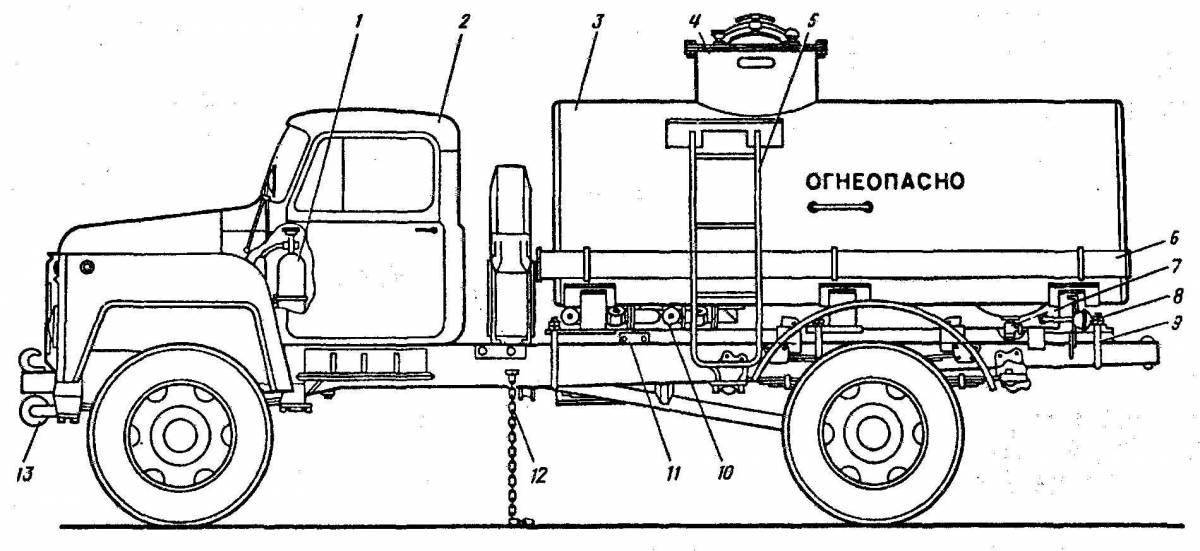 Impressive sewer car coloring page