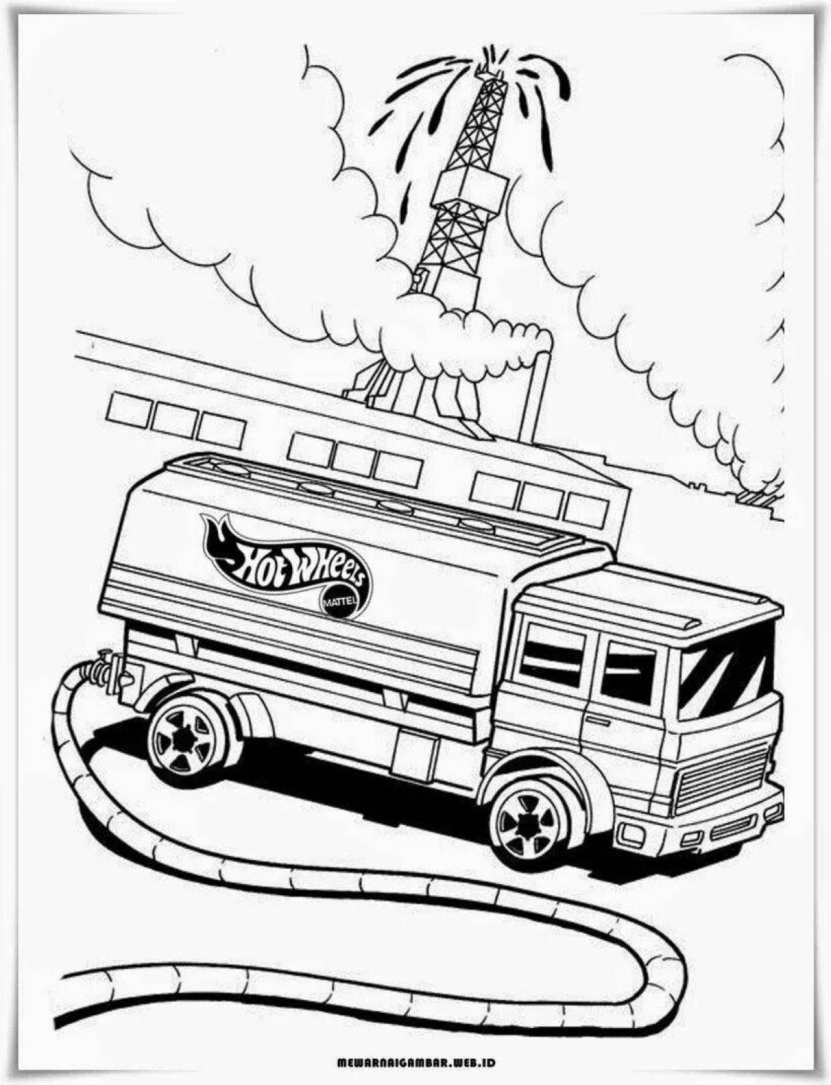 Radiant sewer car coloring page