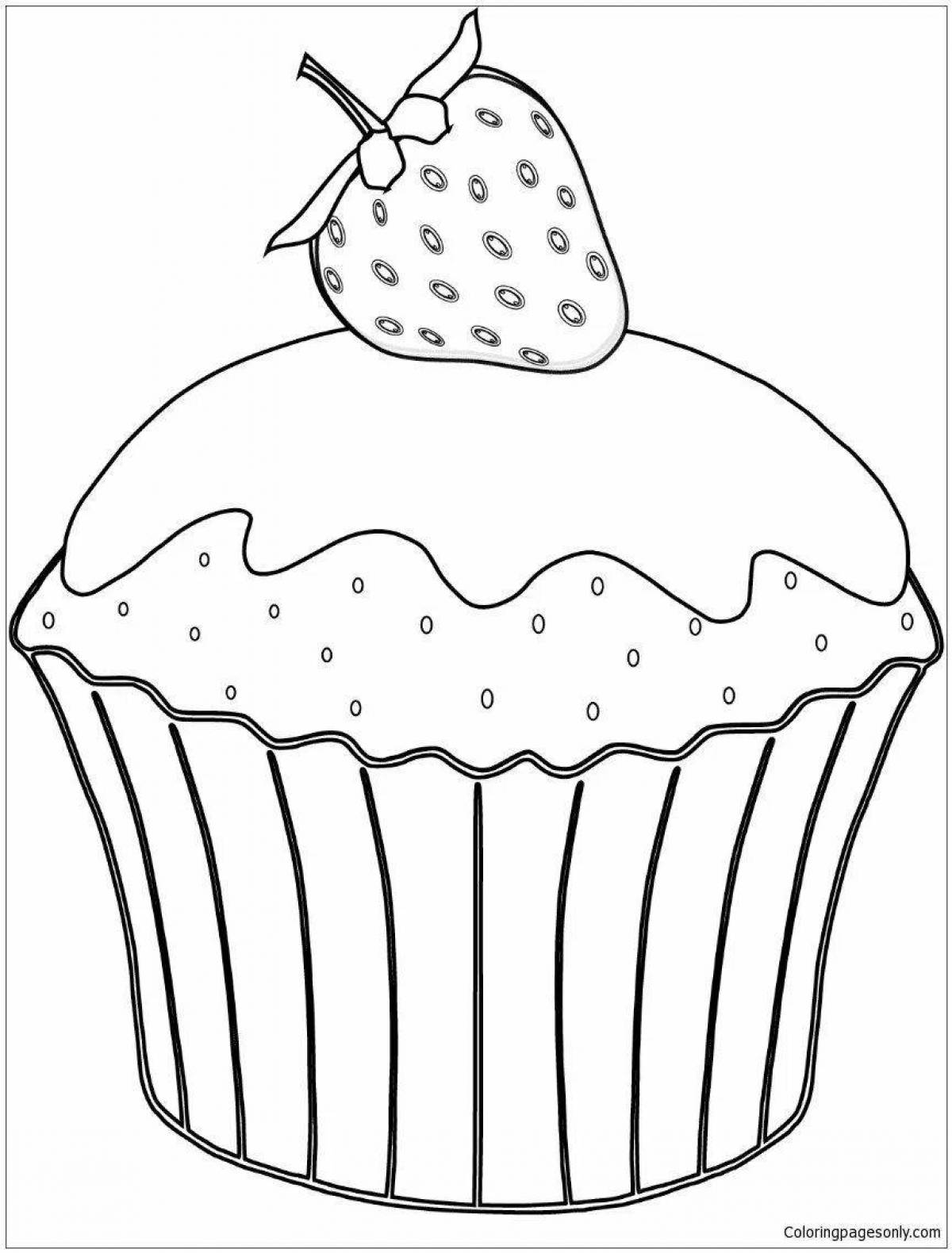Birthday cake coloring page