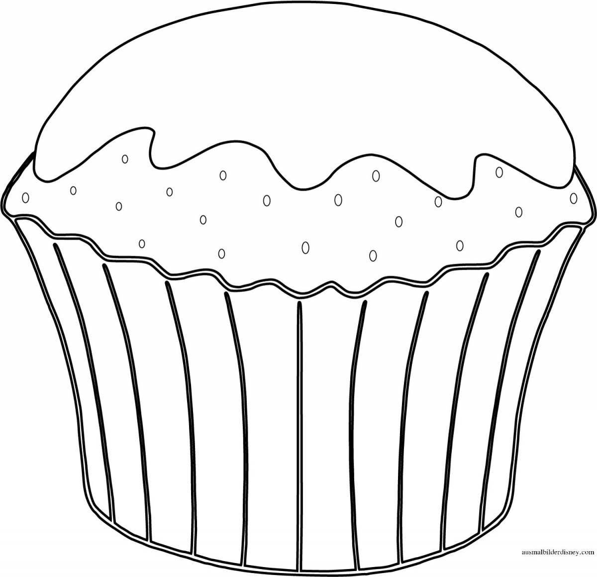 Adorable cake coloring page