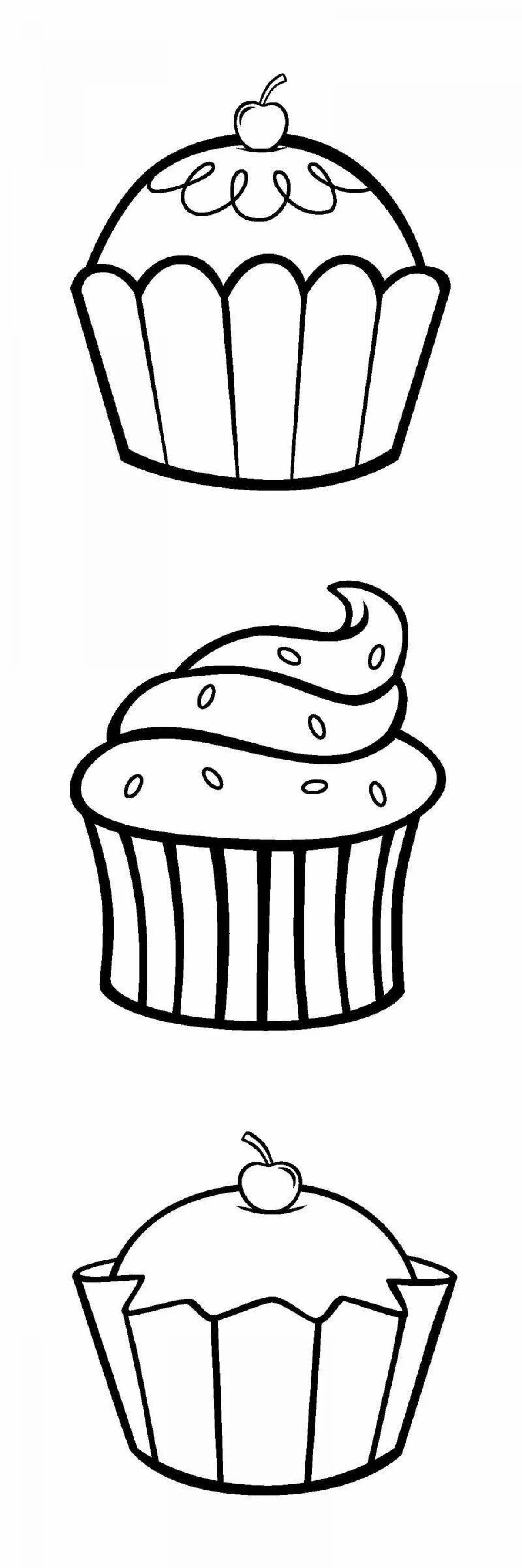 Glitter cake coloring page
