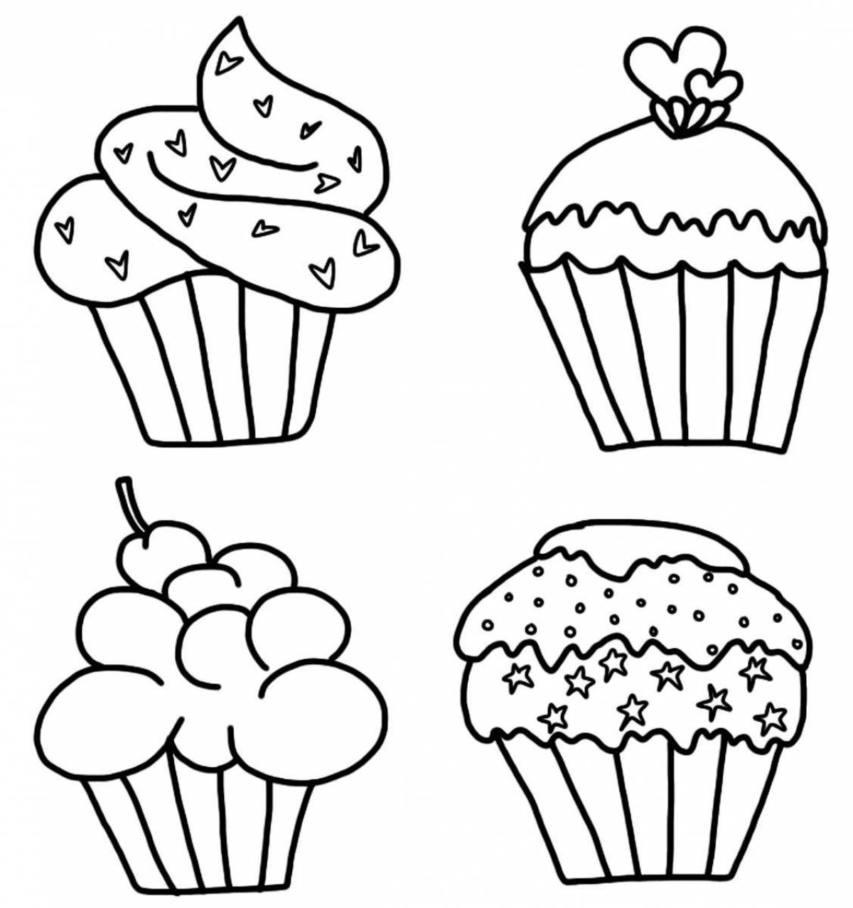 Glowing cake coloring page