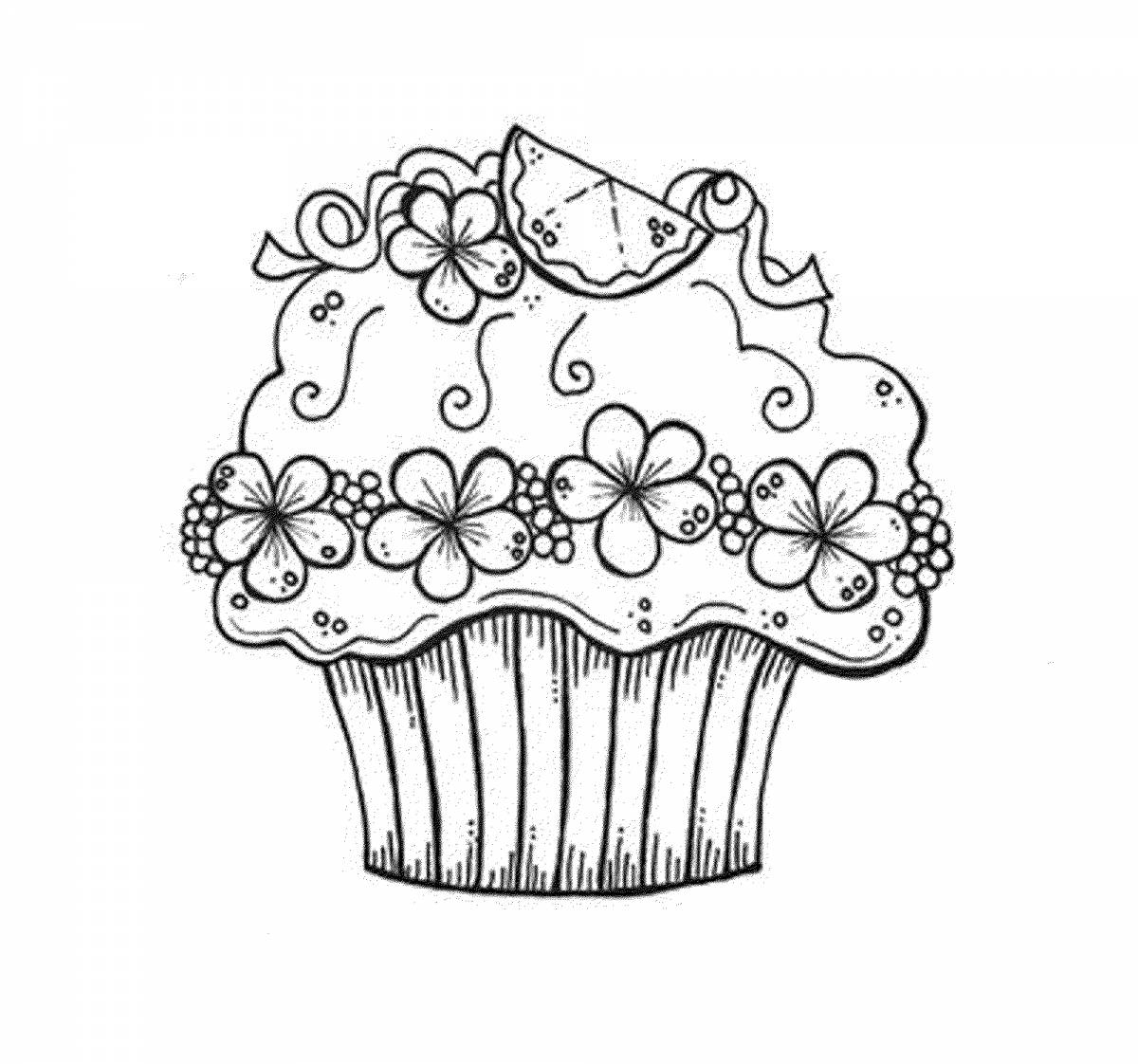 Sparkling cake coloring page