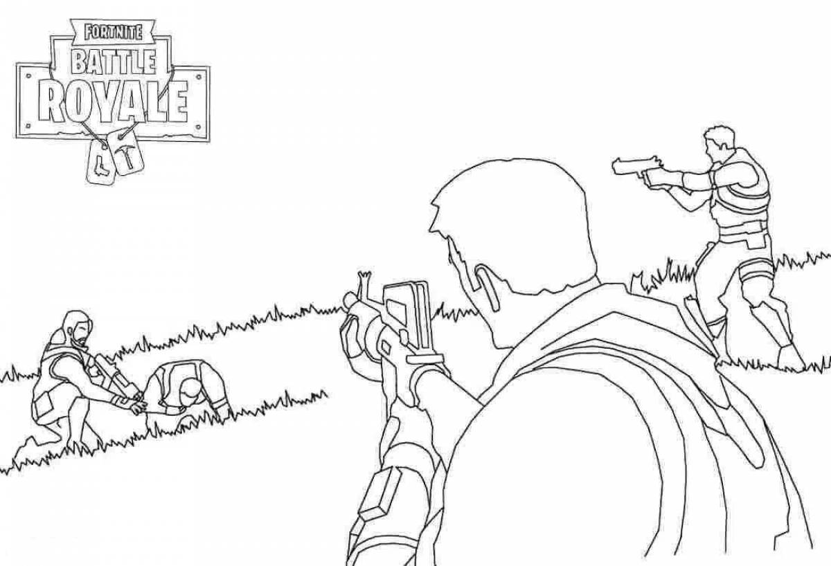 Large fortnite miner coloring page