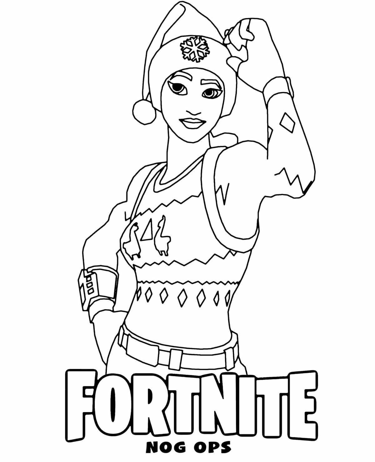 Poised fortnite miner coloring page