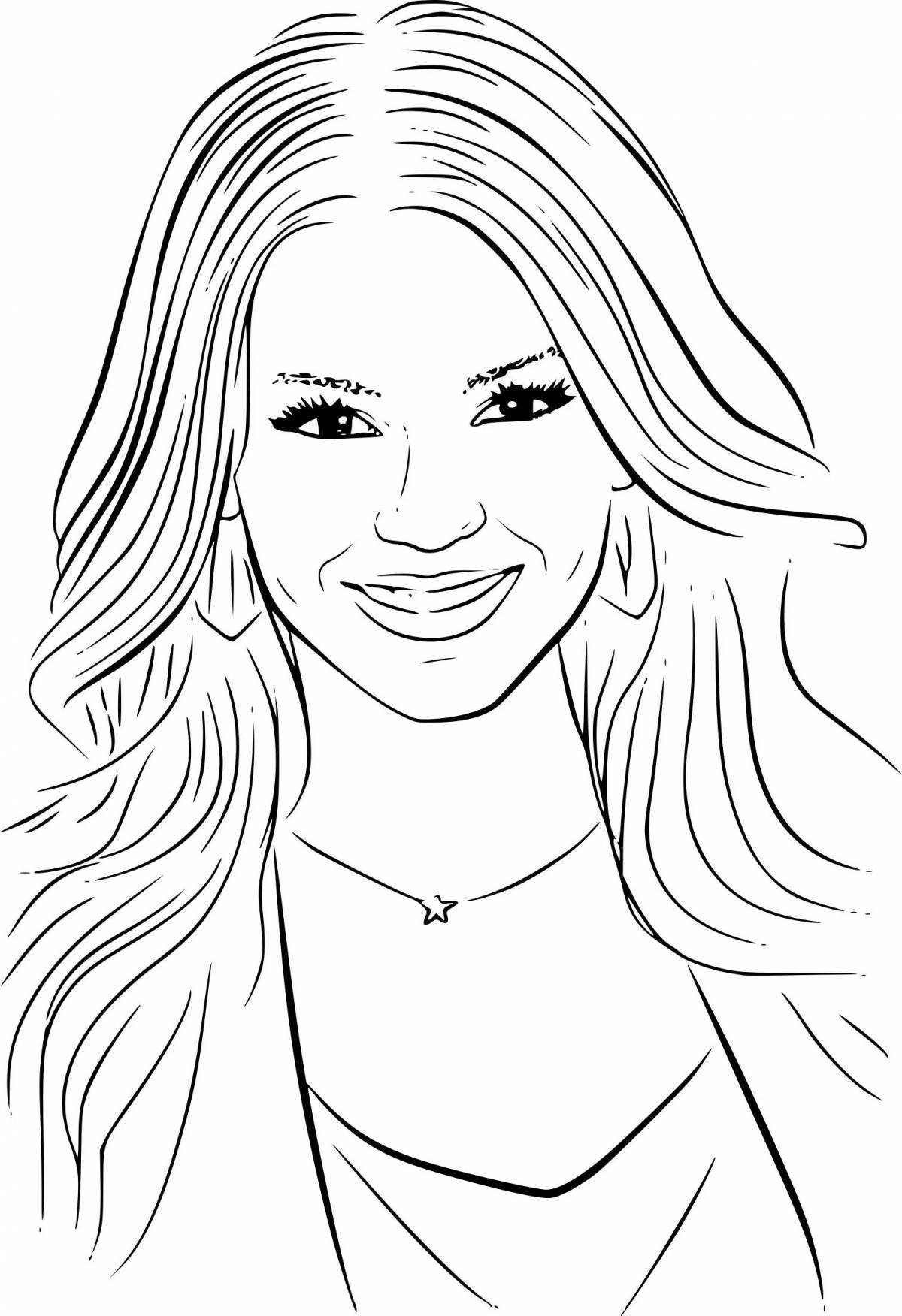 Miley Cyrus glowing coloring page