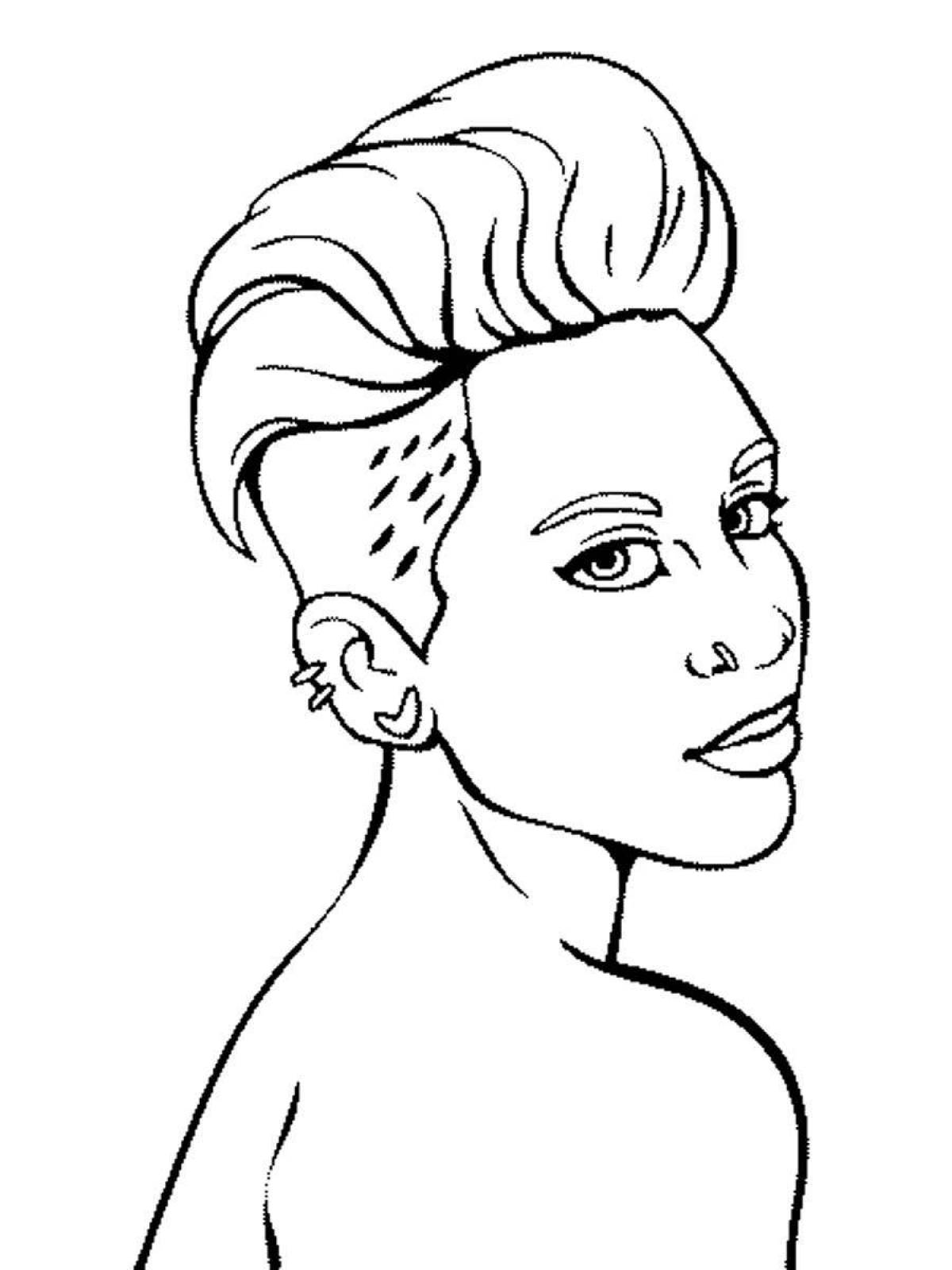 Miley Cyrus glitter coloring page