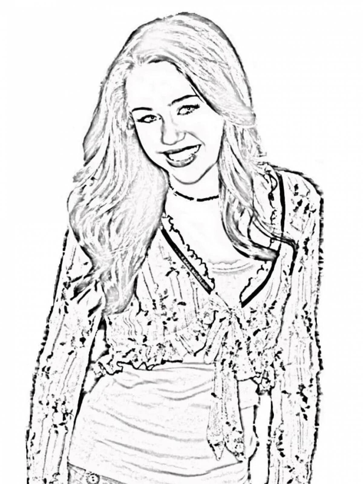 Miley Cyrus' amazing coloring page