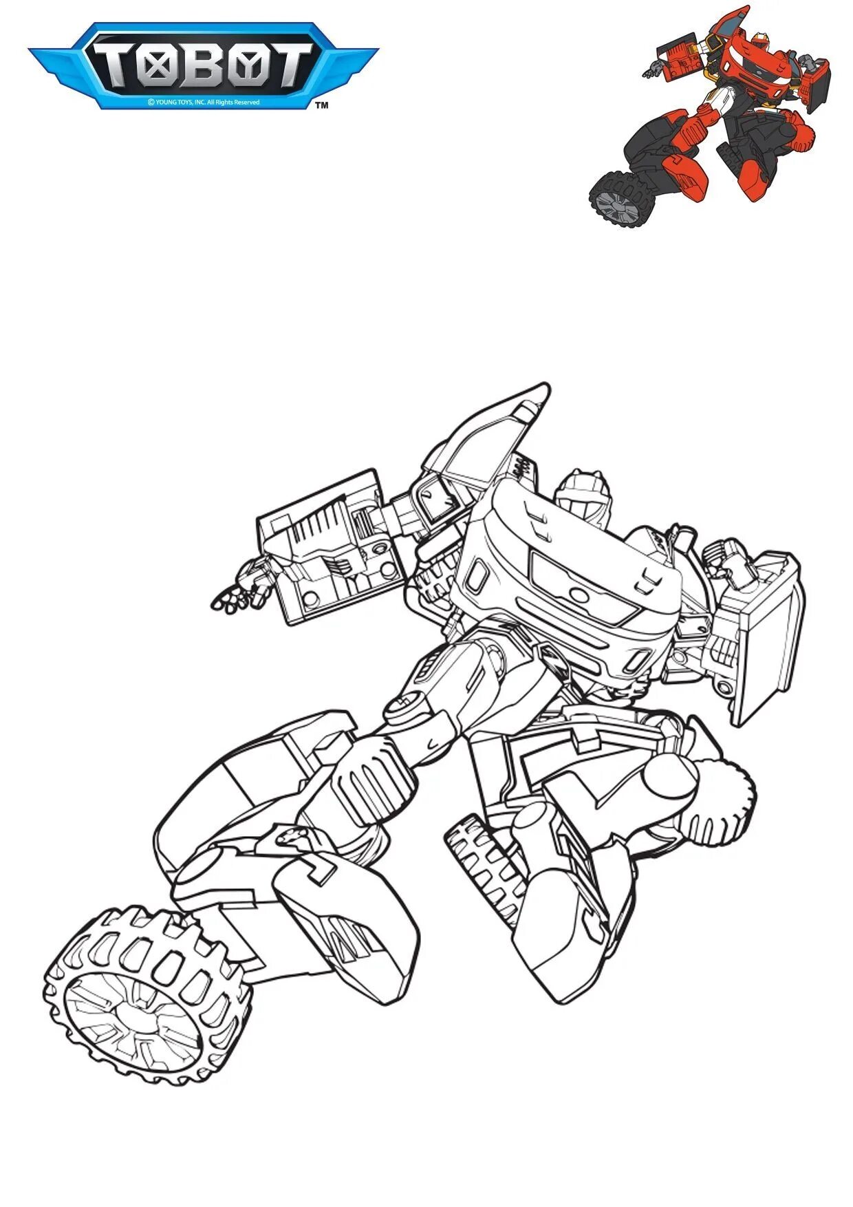 Color wild tobot t coloring page