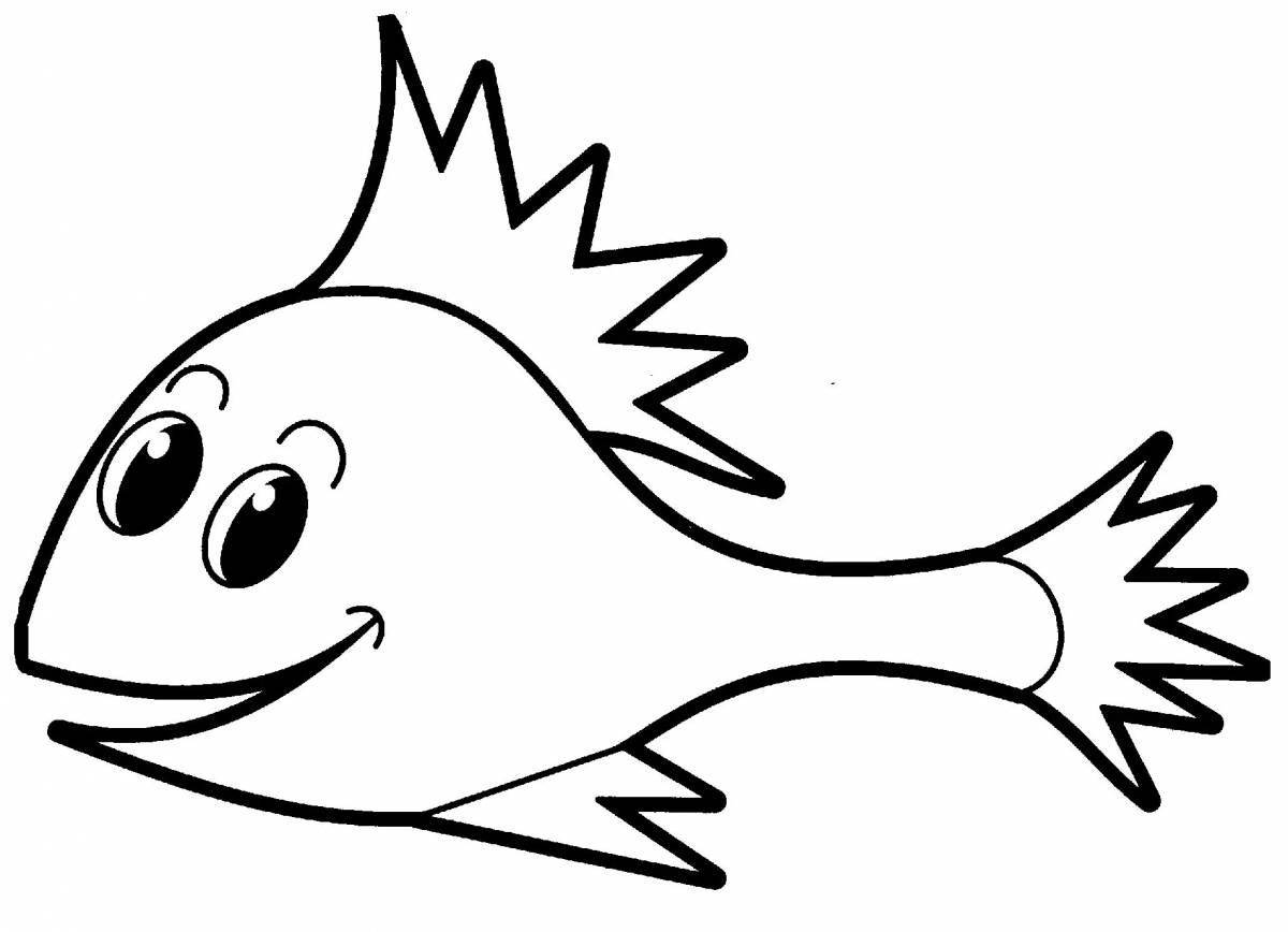 Coloring cute ruff fish