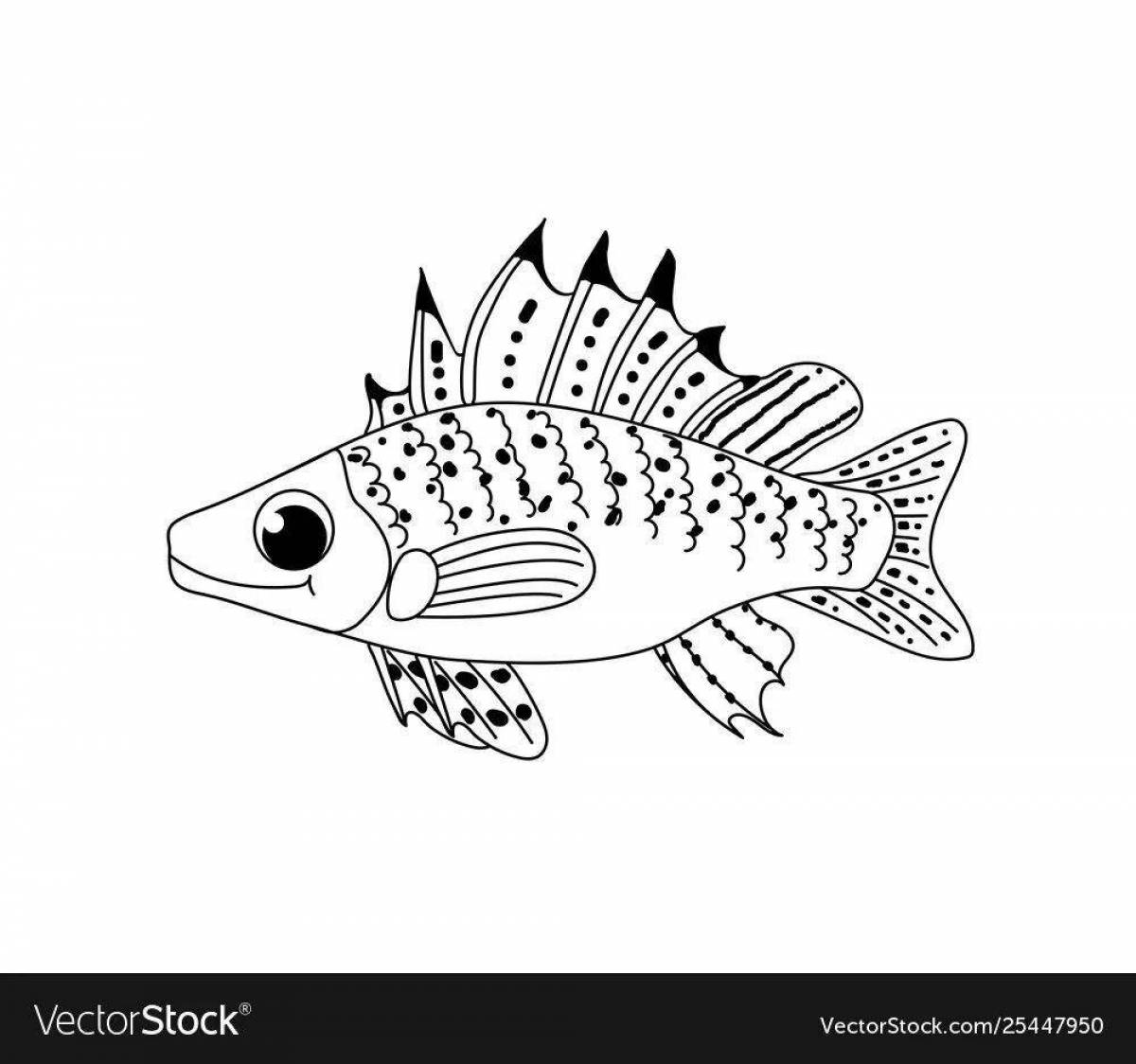 Раскраска впечатляющая рыба-ерш