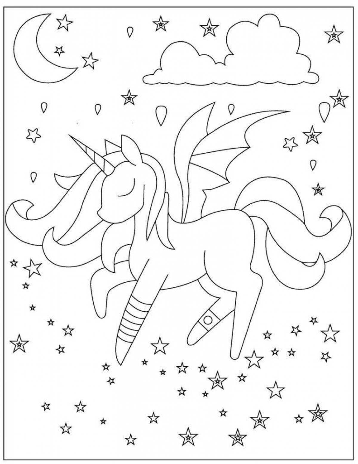 Gorgeous minecraft unicorn coloring book