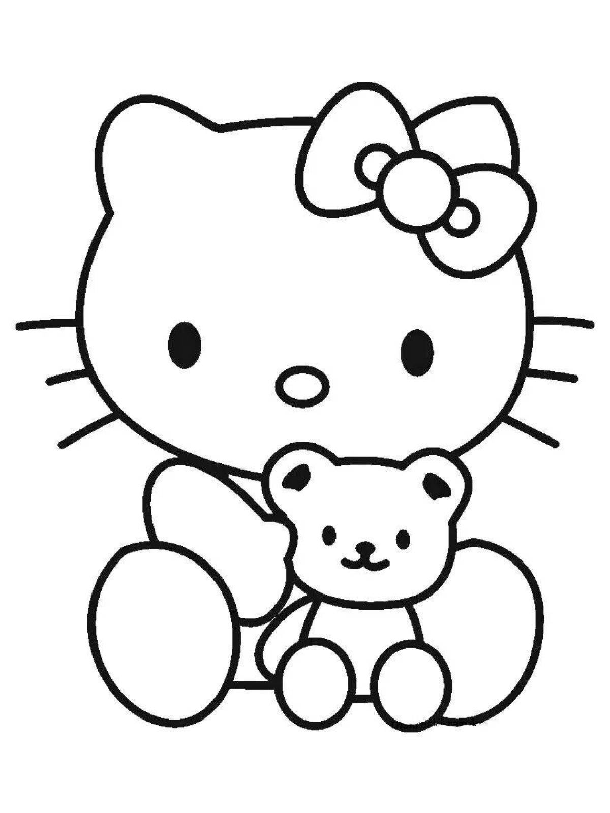 Очаровательная раскраска hello kitty