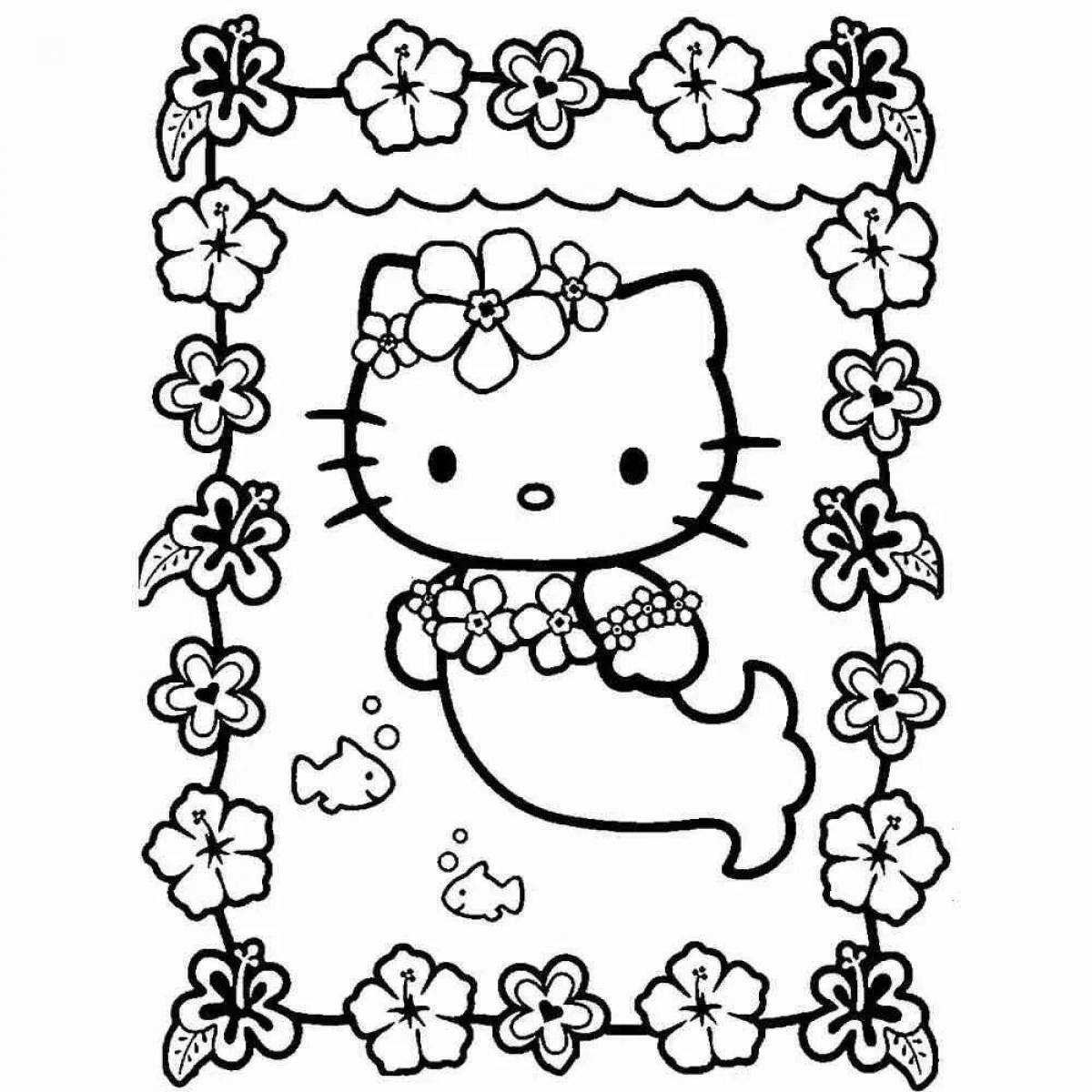 Яркая раскраска hello kitty