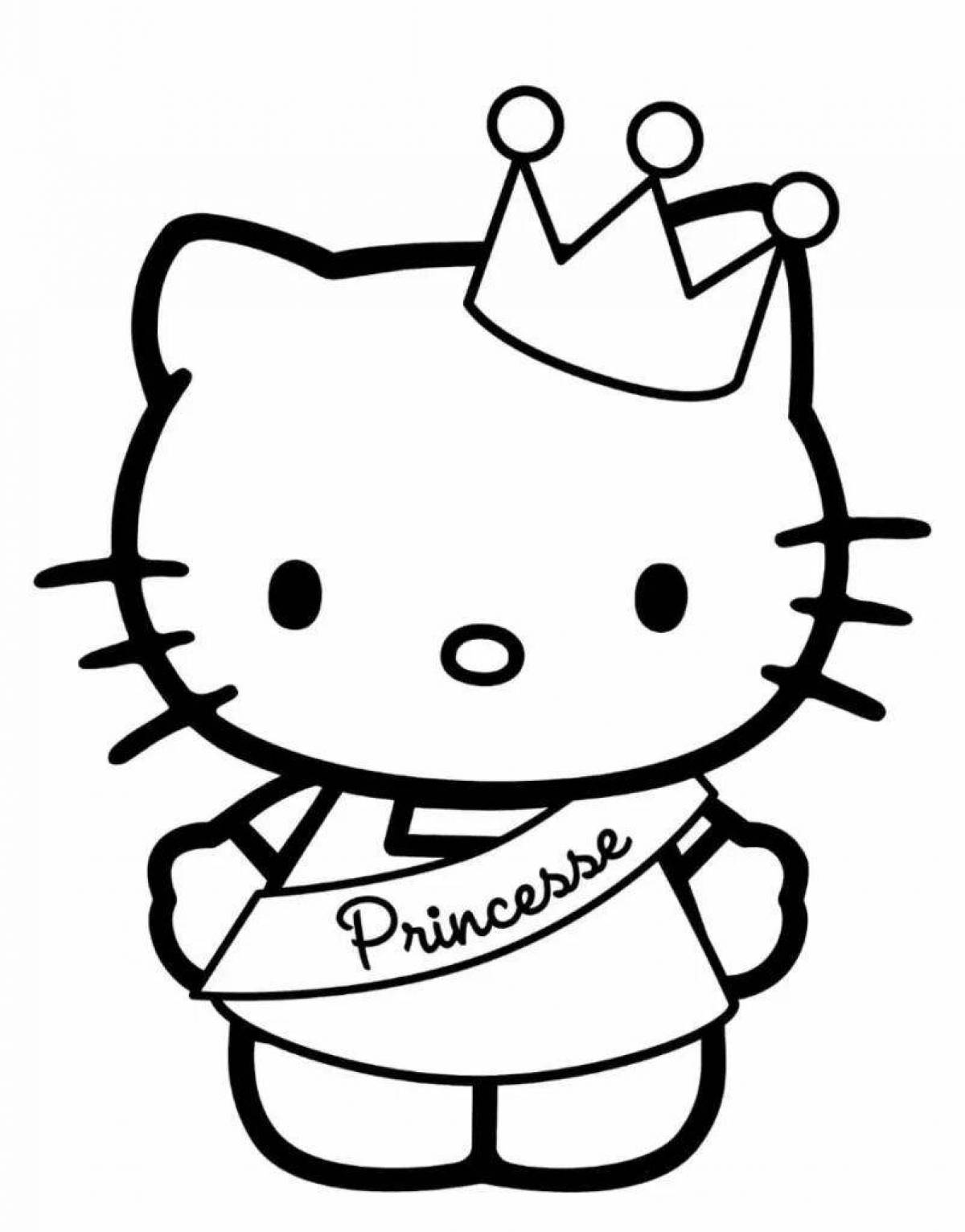 Sparkling hello kitty coloring page