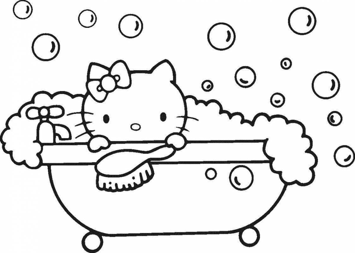 Hello kitty glitter coloring book