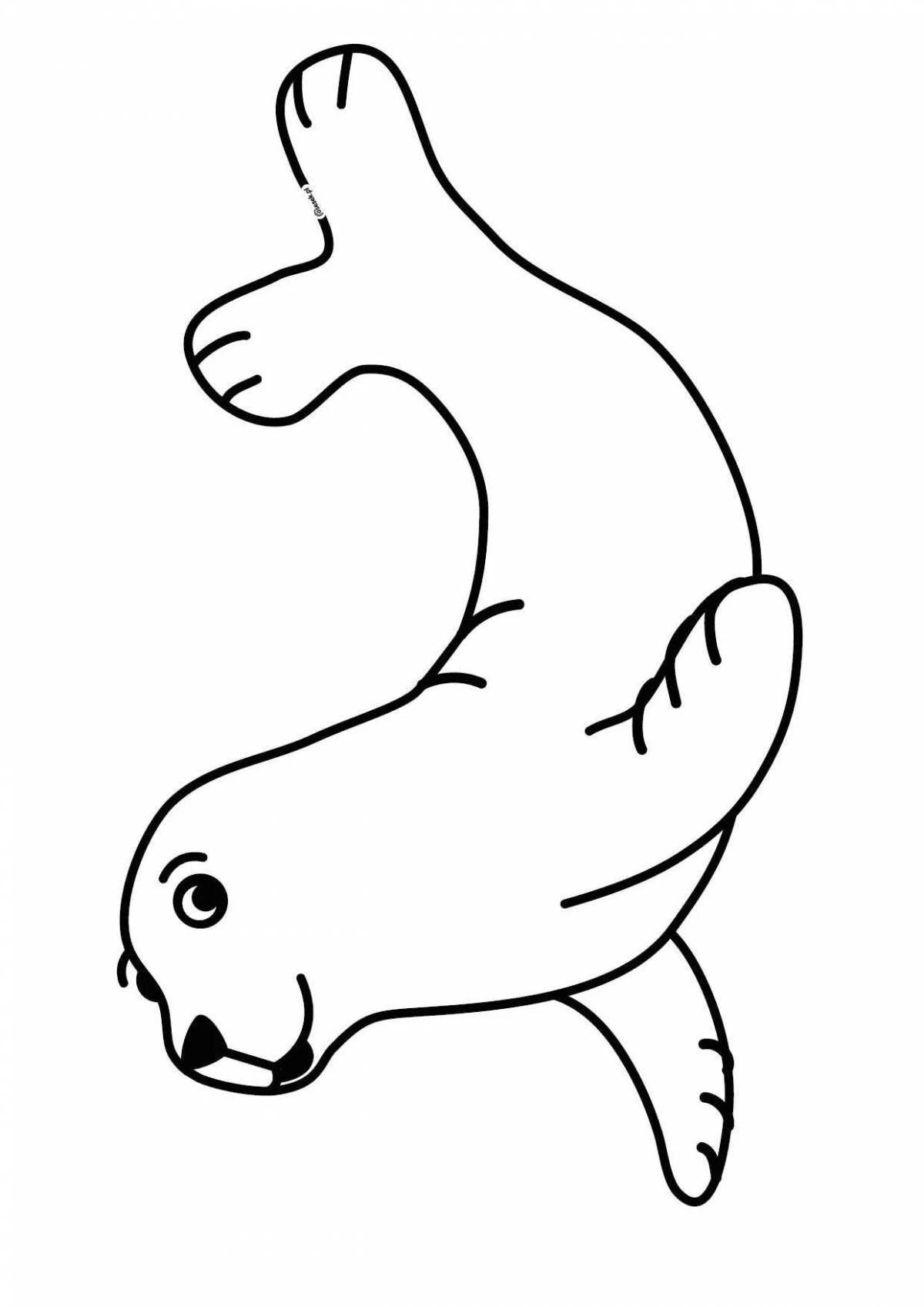 Awesome harbor seal coloring page