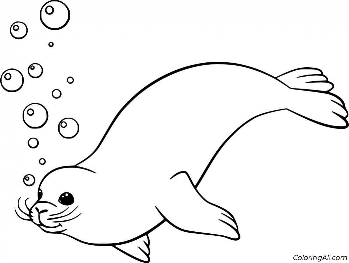 Comic coloring of harbor seal