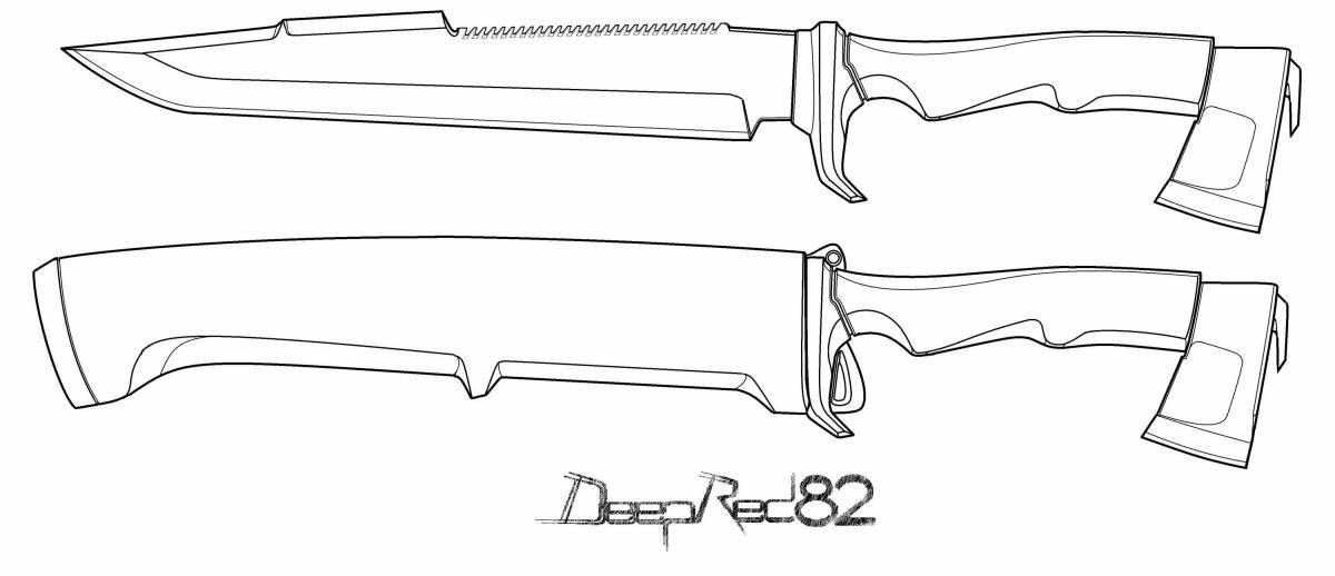 Fine knives for confrontation coloring page
