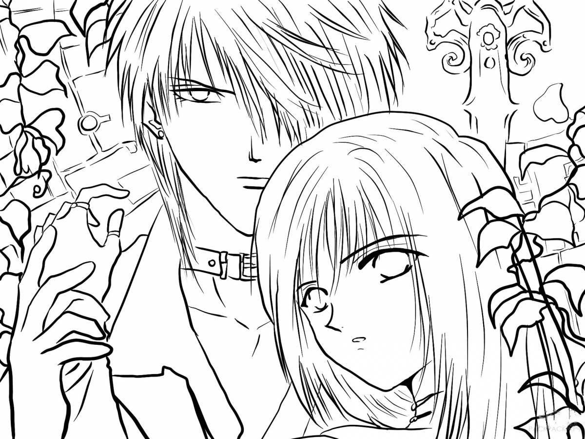 Cute 12 anime coloring pages
