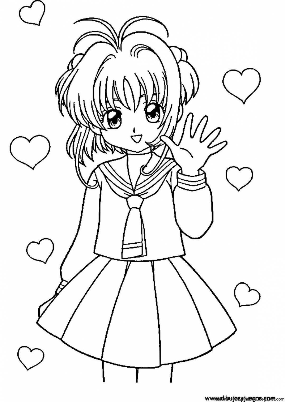 Dreamy 12 anime coloring page