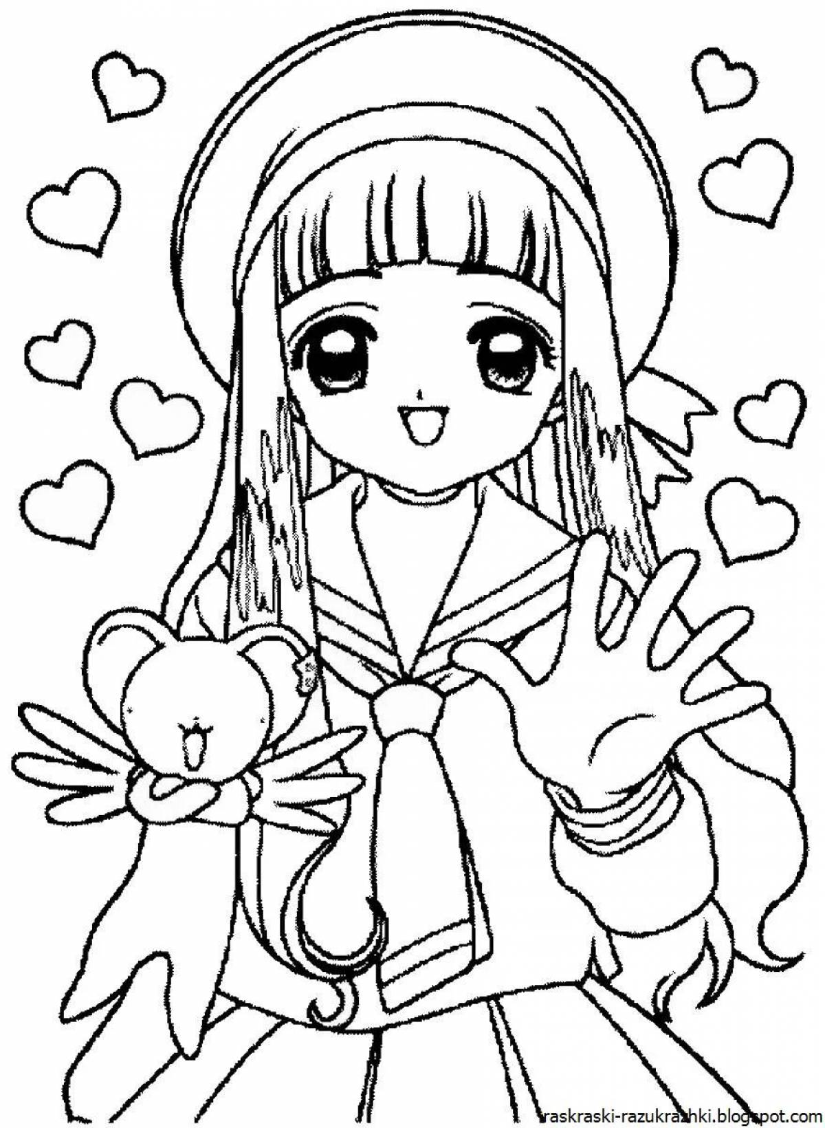 Peaceful 12 anime coloring pages