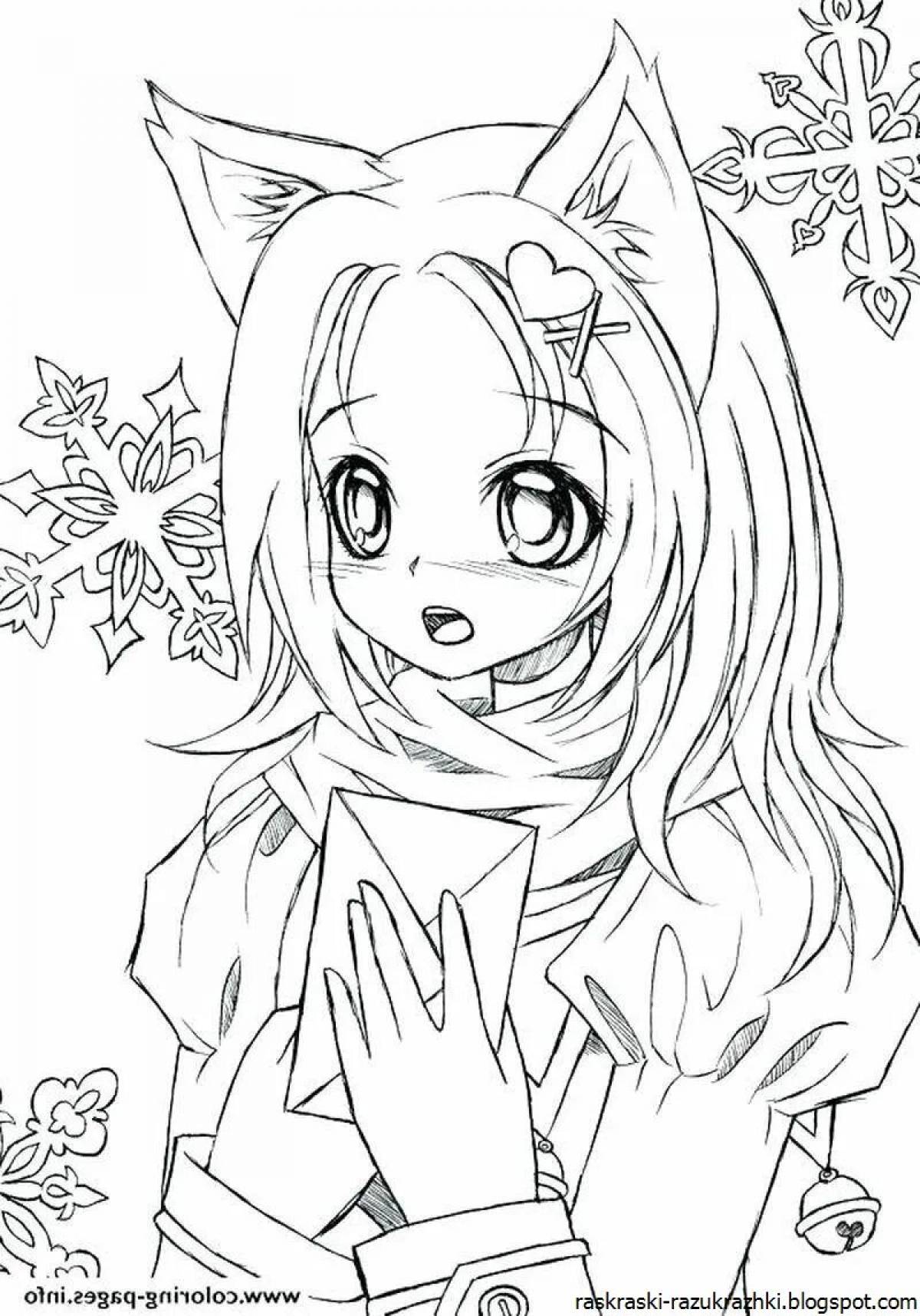 12 anime coloring pages invite