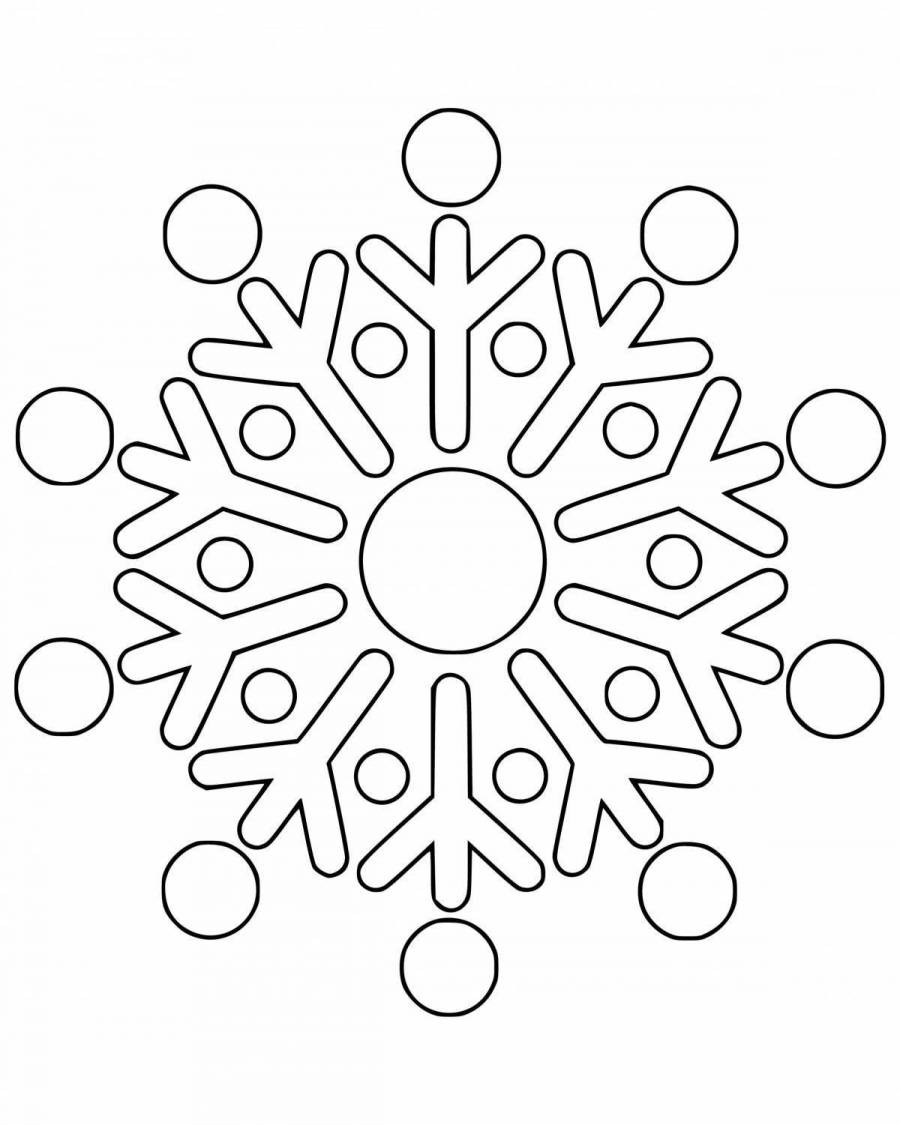Картинка снежинка раскраска