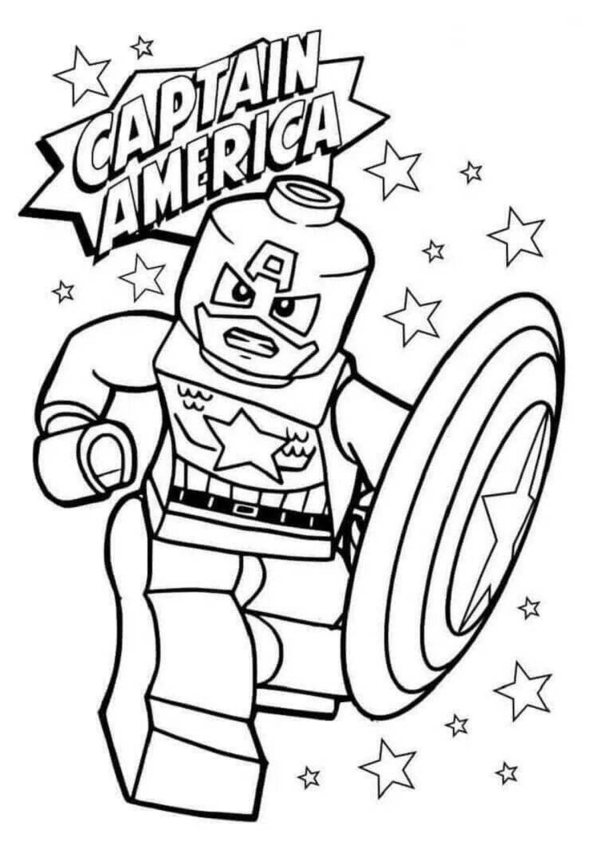 Раскраска LEGO Капитан Америка