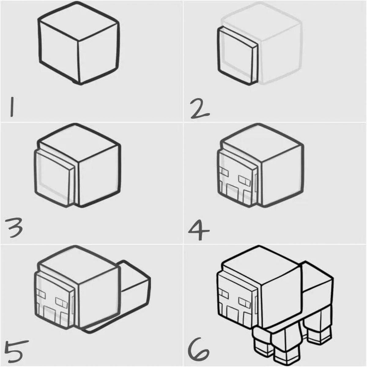 Рисование блок. Нарисовать овцу из МАЙНКРАФТА. Овечка из МАЙНКРАФТА карандашом. Как нарисовать овцу из МАЙНКРАФТА. Майнкрафт овца рисунок карандашом.