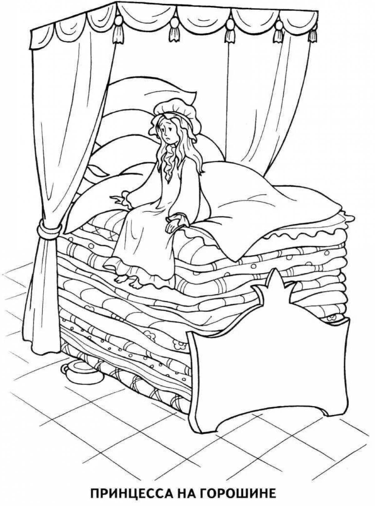 Иллюстрация к сказке принцесса на горошине. Сказки Андерсена принцесса на горошине. Сказки Андерсена раскраски принцесса на горошине. Андерсен принцесса на горошине раскраска. Раскраски из сказки принцесса на горошине.
