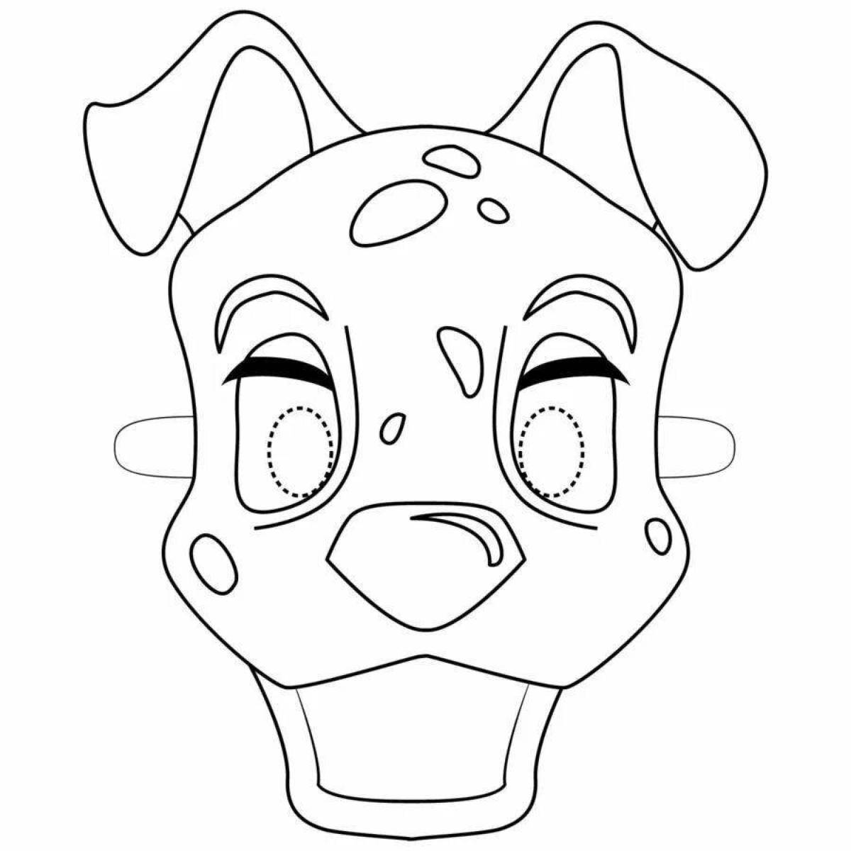 Bright animal mask coloring picture