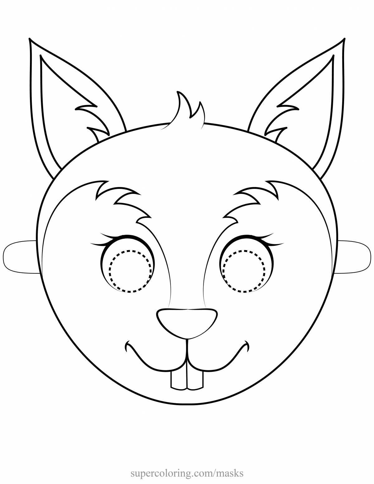 Colorful animal mask coloring picture