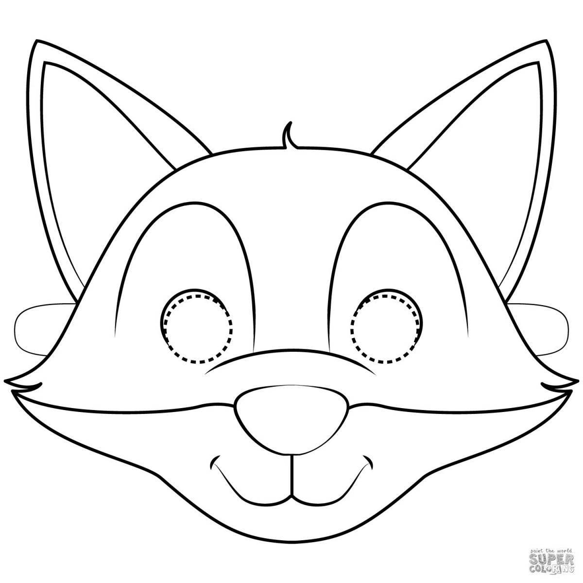 Colorful animal mask coloring book design