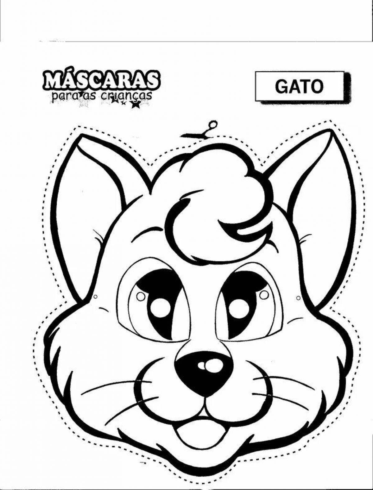 Fun animal mask coloring page design