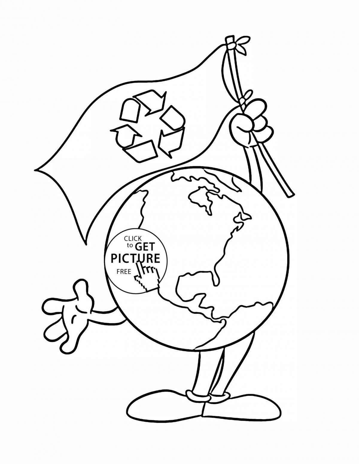Save nature bright coloring page